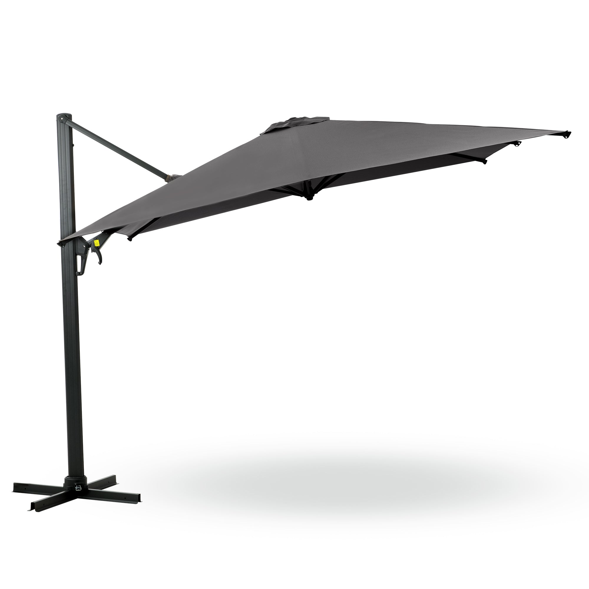 10 FT Cantilever Patio Umbrella with 360° Rotation & Tilt Adjustment, Square Outdoor Offset Umbrella with Aluminum Pole - Grey