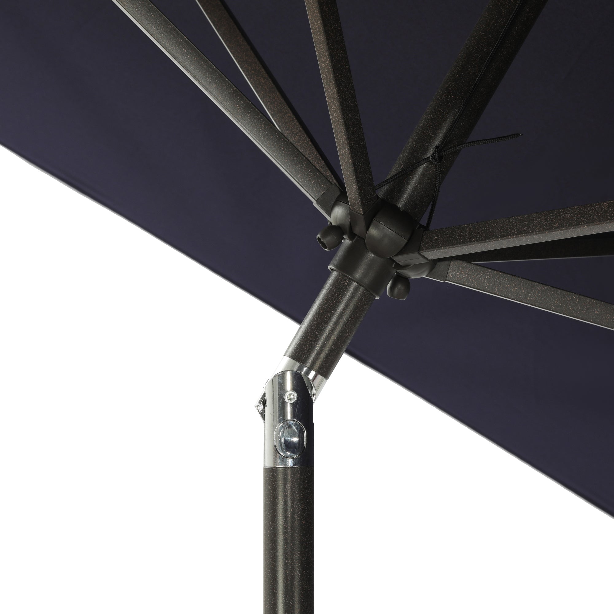 6.5ft * 10ft Rectangular Patio Umbrella with Push Button Tilt & Crank, Outdoor Table Market Umbrella with Aluminum Pole - Black