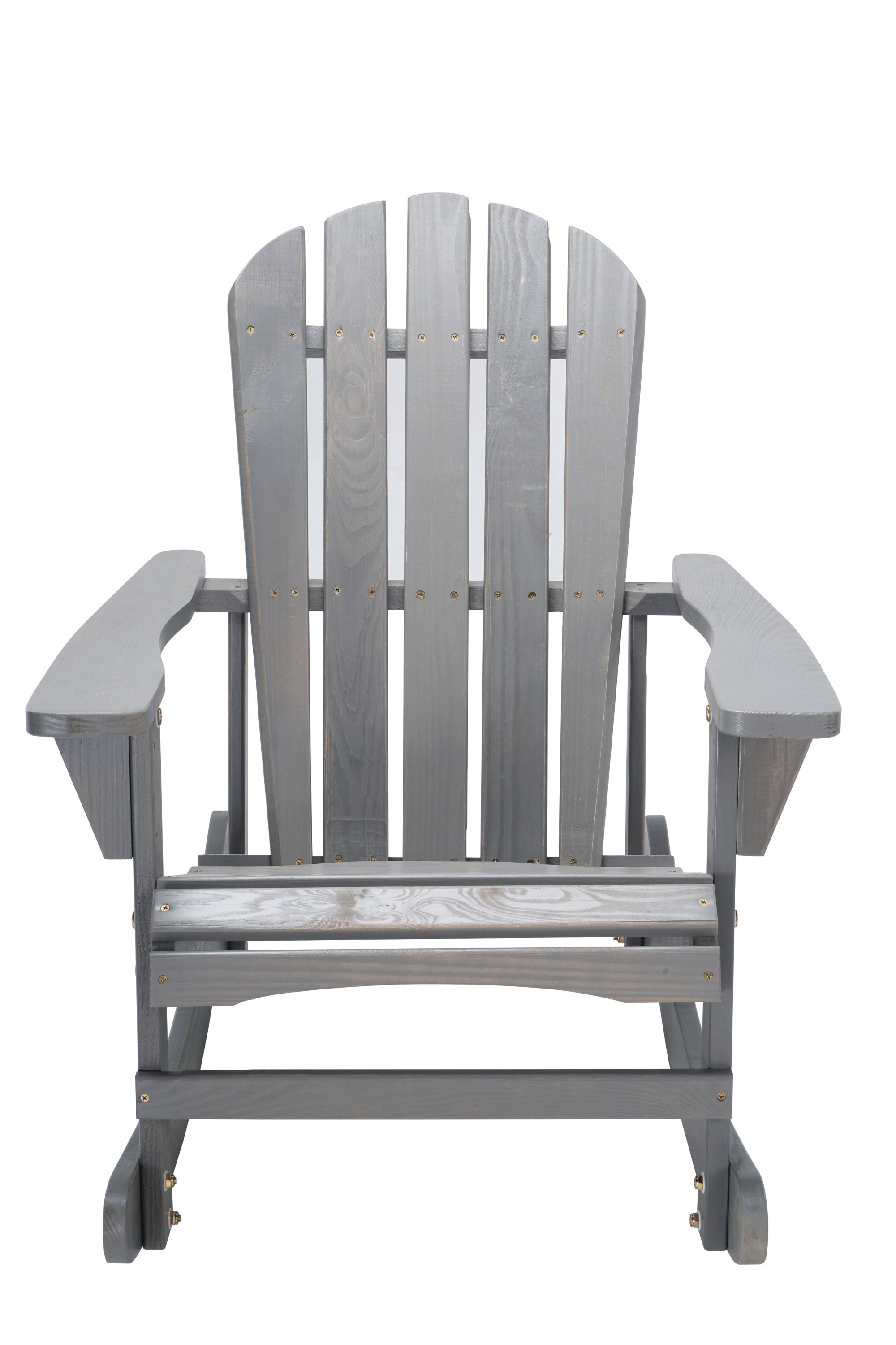 Adirondack Rocking Chair Solid Wood Chairs Finish Outdoor Furniture for Patio, Backyard, Garden - Gray