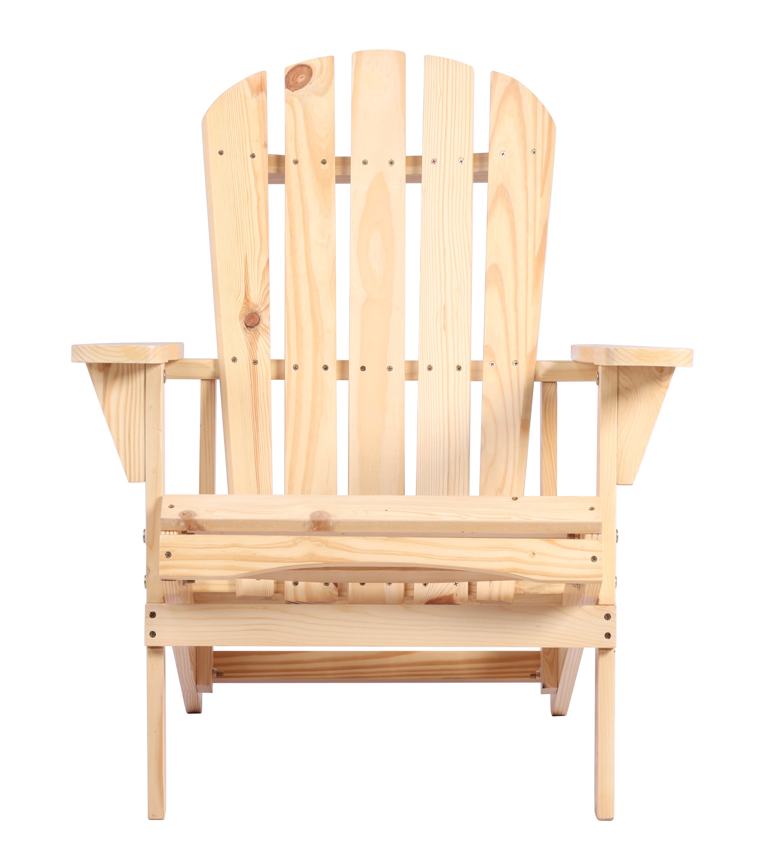 Adirondack Chair Solid Wood Outdoor Patio Furniture for Backyard, Garden, Lawn, Porch - Natural