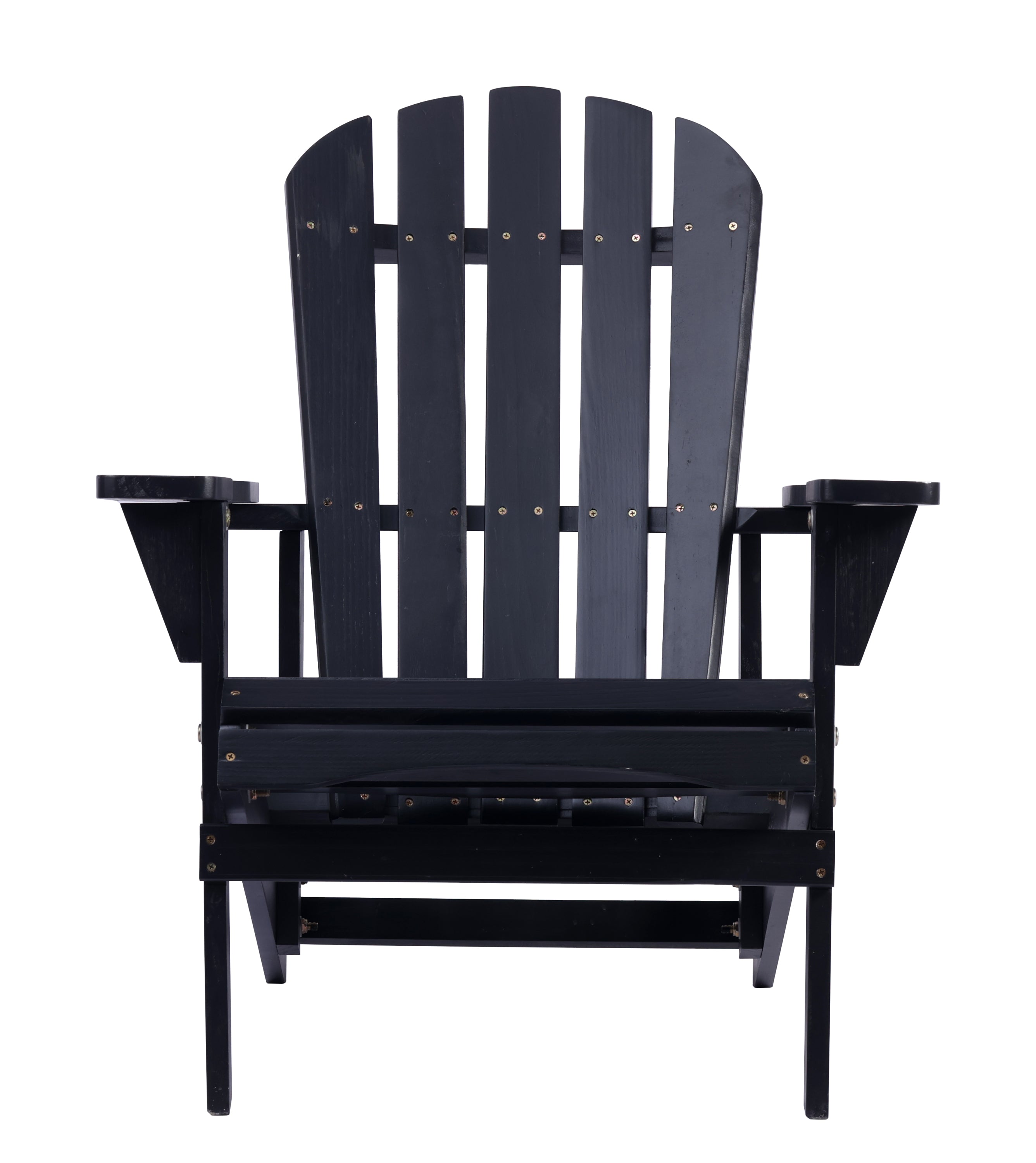 Adirondack Chair Solid Wood Outdoor Patio Furniture for Backyard, Garden, Lawn, Porch -Black