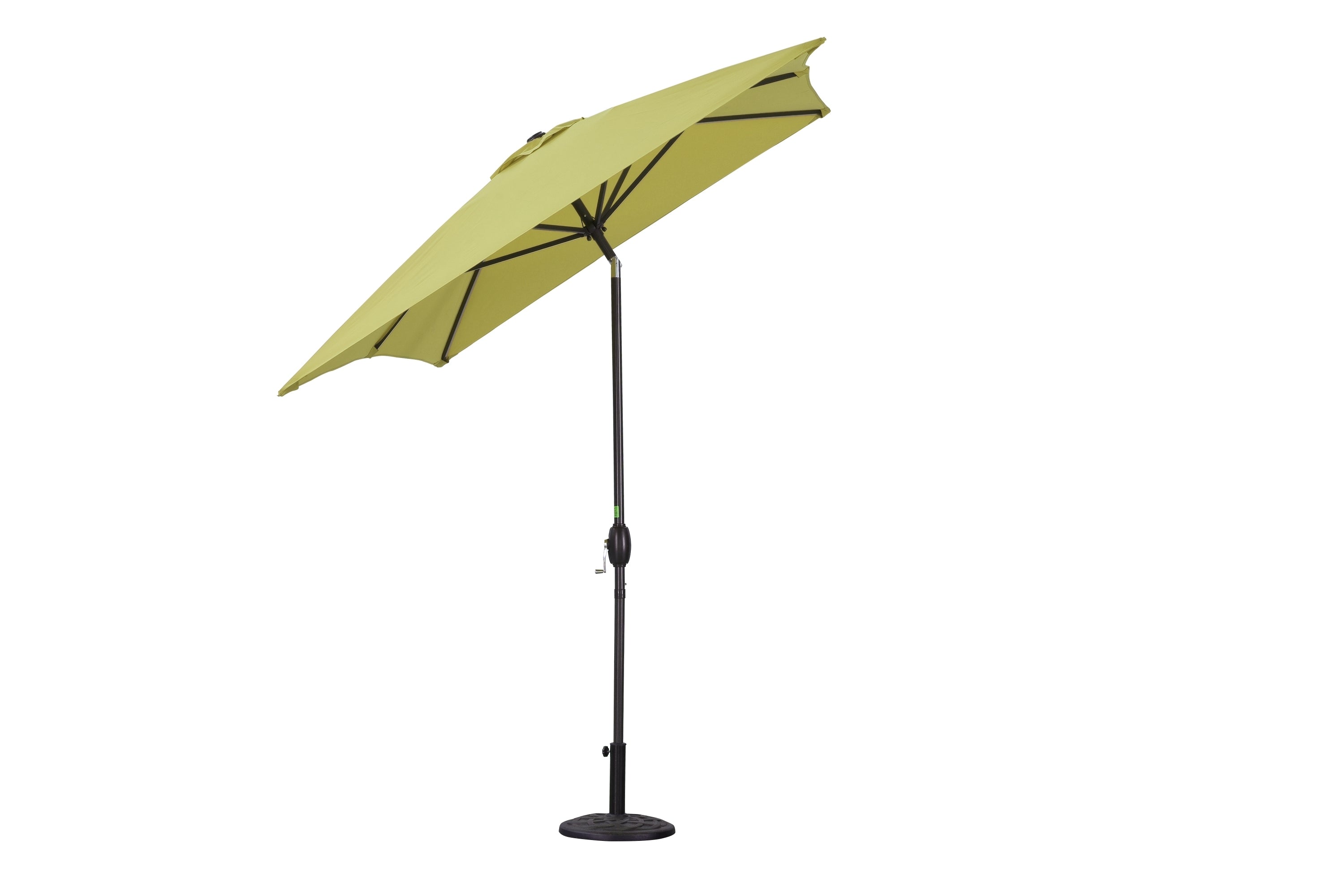 Rectangular Patio Umbrella 6.5 ft. x 10 ft. with Tilt, Crank and 6 Sturdy Ribs for Deck, Lawn, Pool in LIME GREEN