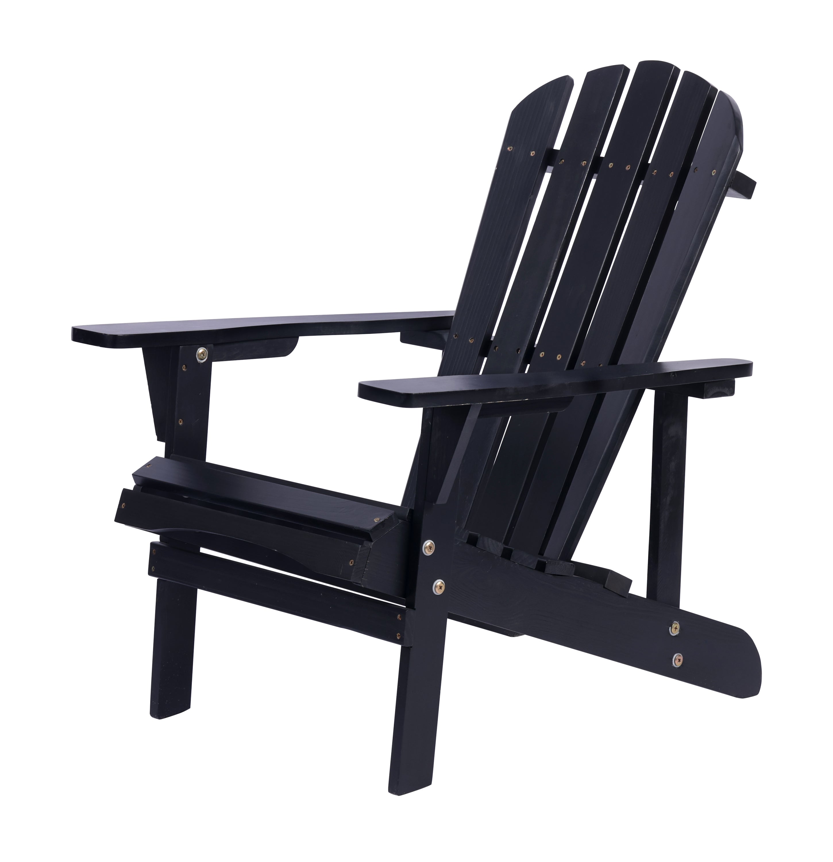 Adirondack Chair Solid Wood Outdoor Patio Furniture for Backyard, Garden, Lawn, Porch -Black